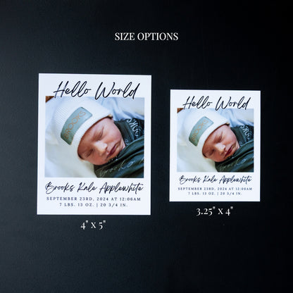 4" x 5" Debra Rose Custom Birth Announcement Photo Magnets