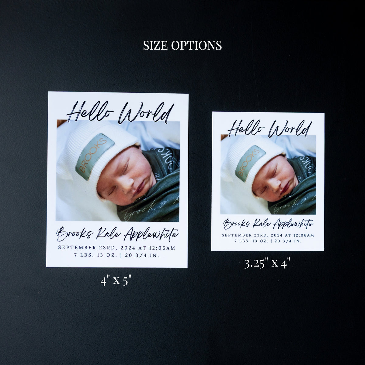3.25" x 4" Debra Rose Custom Birth Announcement Photo Magnets