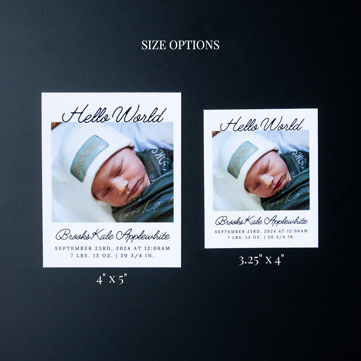 3.25" x 4" Debra Marigold Custom Birth Announcement Photo Magnets