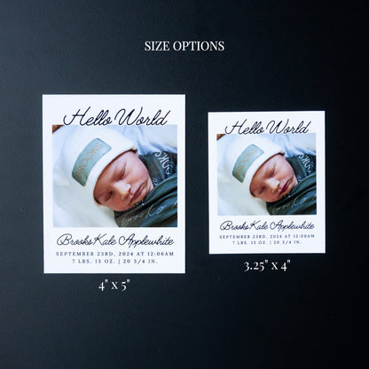 3.25" x 4" Debra Marigold Custom Birth Announcement Photo Magnets