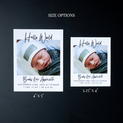 3.25" x 4" Debra Gardenia Custom Birth Announcement Photo Magnets