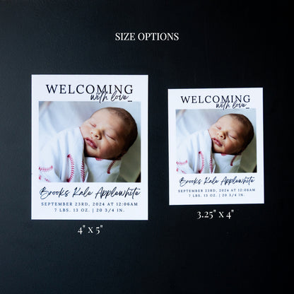 3.25" x 4" Mary Jo Rose Custom Birth Announcement Photo Magnets