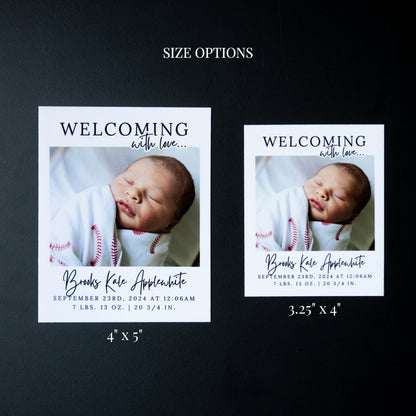 4" x 5" Mary Jo Gardenia Custom Birth Announcement Photo Magnets