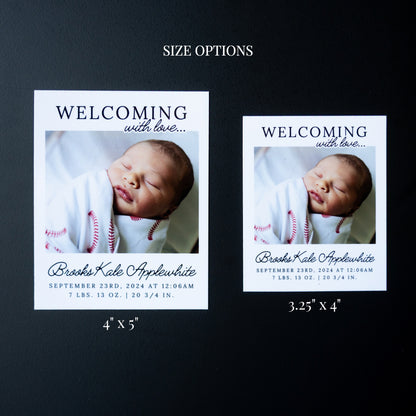 4" x 5" Mary Jo Marigold Custom Birth Announcement Photo Magnets
