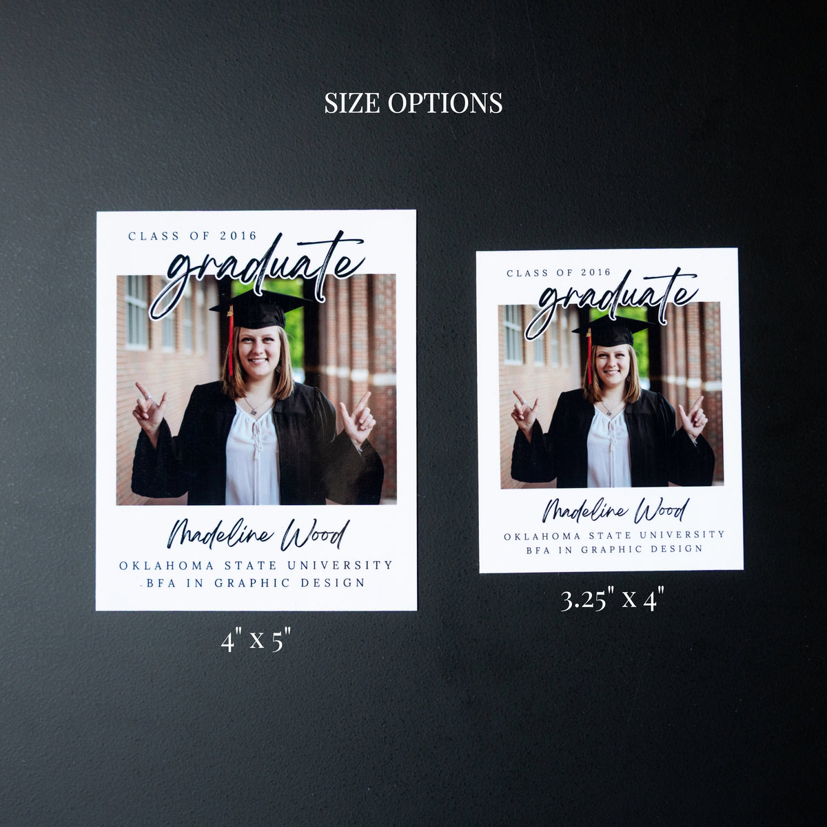 3.25" x 4" Cheryl Rose Custom Graduation Photo Magnets