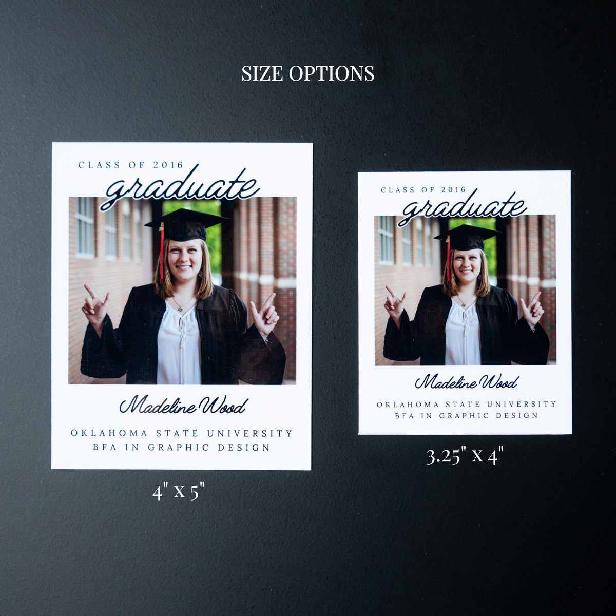 4" x 5" Cheryl Marigold Custom Graduation Photo Magnets