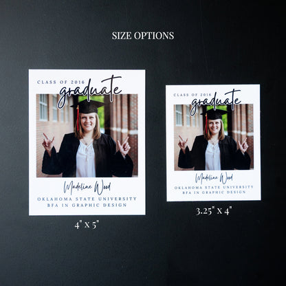 3.25" x 4" Cheryl Gardenia Custom Graduation Photo Magnets